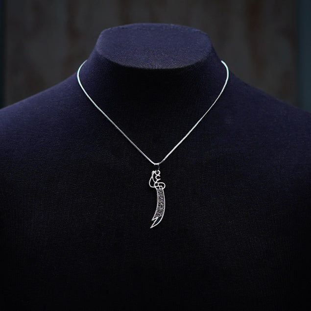 Zulfiqar Necklace Stainless Steel + Free Bracelet