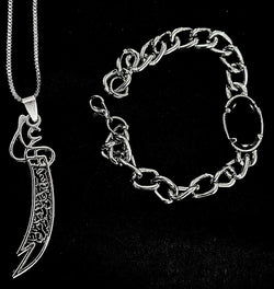 Zulfiqar Necklace Stainless Steel + Free Bracelet