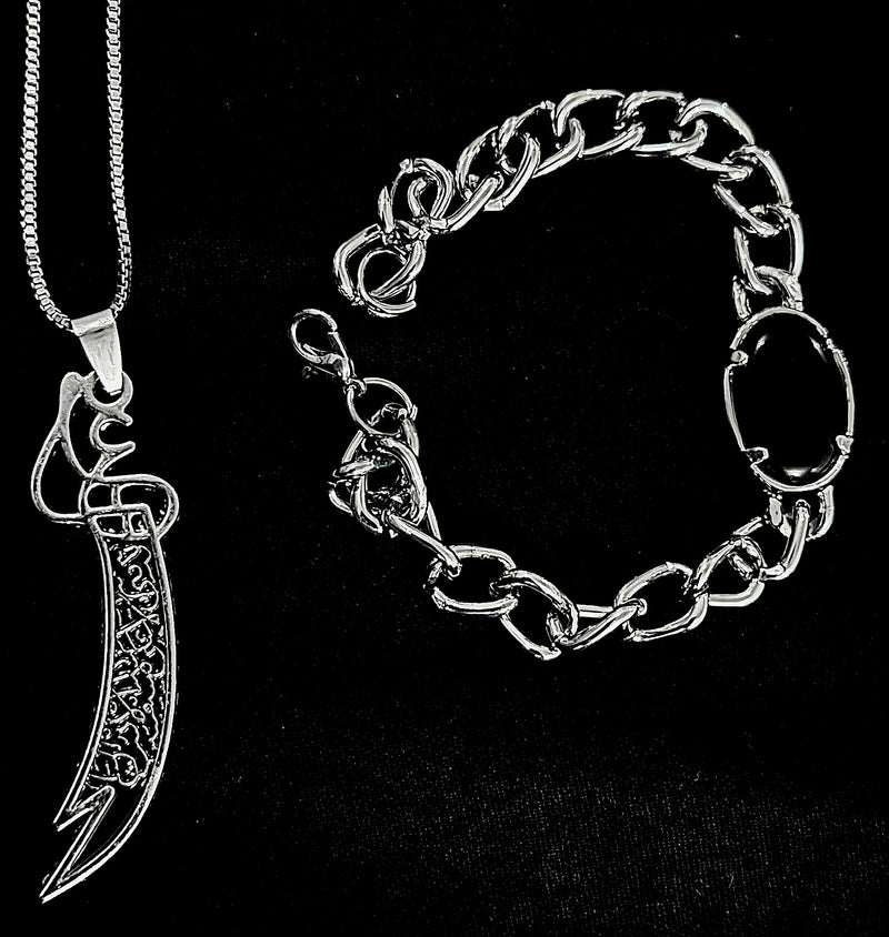 Zulfiqar Necklace Stainless Steel + Free Bracelet